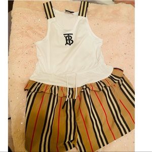 BURBERRY-Girls' Rhonda Icon Stripe Romper